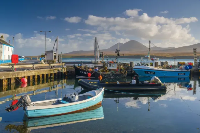 Framed Print : UK, Scotland, Argyll and Bute, Islay, Port Askaig with Isle of Jura, Paps of Jura