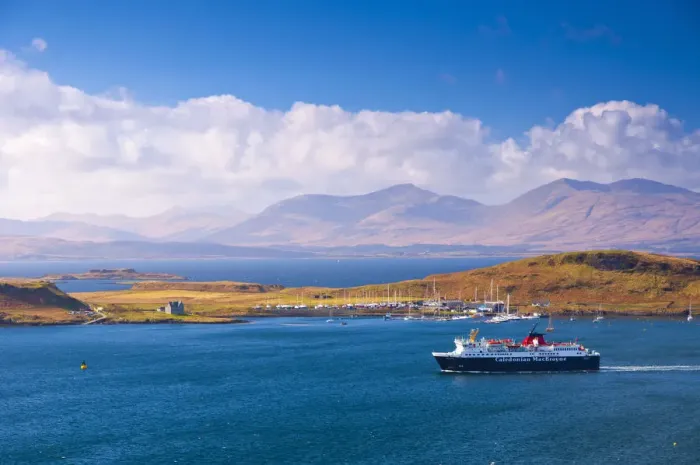 Framed Print : UK, Scotland, Argyll and Bute, Oban, Caledonian MacBrayne Ferry, Isle of Kerrera Framed Print : UK, Scotland, Argyll and Bute, Oban, Caledonian MacBrayne Ferry, Isle of Kerrera