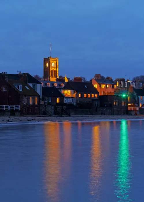 Framed Print : UK, Scotland, East Lothian, North Berwick, Townscape at dusk Framed Print : UK, Scotland, East Lothian, North Berwick, Townscape at dusk