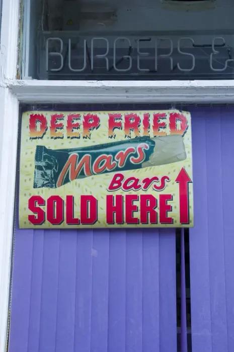 Framed Print : UK, Scotland, Edinburgh, Deep Fried Mars Bars a local delicacy