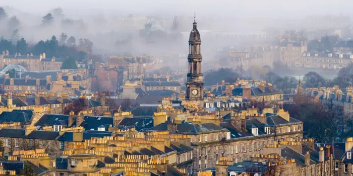 Framed Print : UK, Scotland, Edinburgh, New Town rooftops, Broughton St Marys Parish Church and Victorian Framed Print : UK, Scotland, Edinburgh, New Town rooftops, Broughton St Marys Parish Church and Victorian