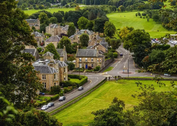Framed Print : UK, Scotland, Elevated view of Stirling Framed Print : UK, Scotland, Elevated view of Stirling