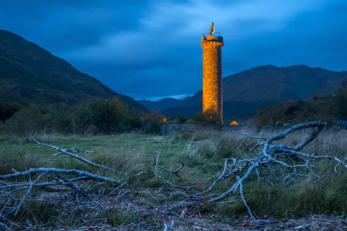 Framed Print : UK, Scotland, Highland, Loch Shiel, Glenfinnan, Glenfinnan Monument to the 1745 landing