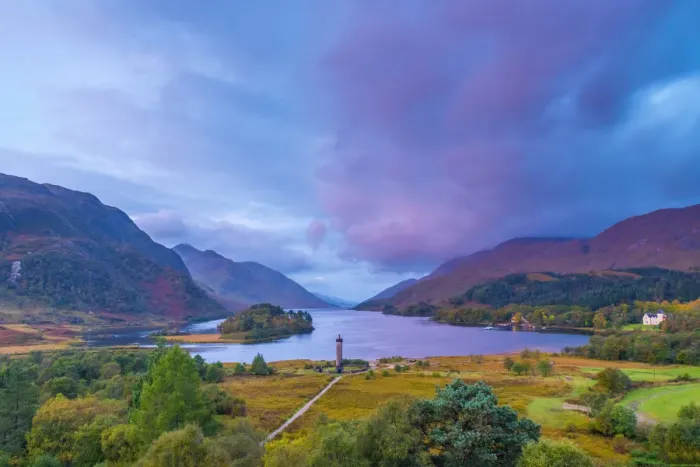 Framed Print : UK, Scotland, Highland, Loch Shiel, Glenfinnan, Glenfinnan Monument to the 1745 landing