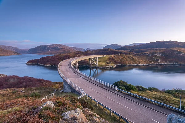 UK, Scotland, Highland, Sutherland, Loch a Chairn Bhain, Kylesku, Kylesku Bridge