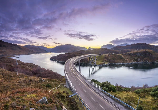 UK, Scotland, Highland, Sutherland, Loch a Chairn Bhain, Kylesku, Kylesku Bridge