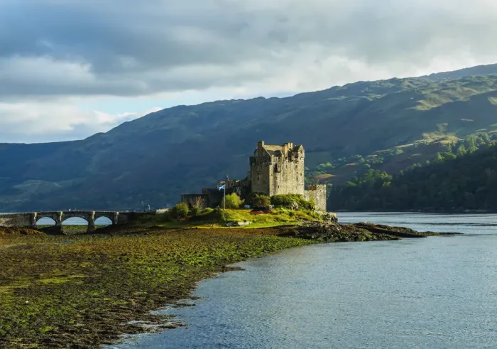 Framed Print : UK, Scotland, Highlands, Dornie, View of the Eilean Donan Castle Framed Print : UK, Scotland, Highlands, Dornie, View of the Eilean Donan Castle