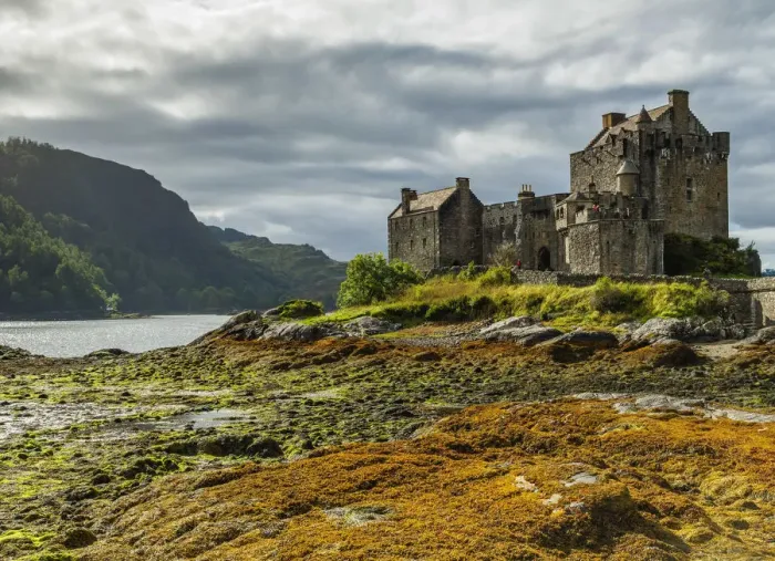 Framed Print : UK, Scotland, Highlands, Dornie, View of the Eilean Donan Castle Framed Print : UK, Scotland, Highlands, Dornie, View of the Eilean Donan Castle