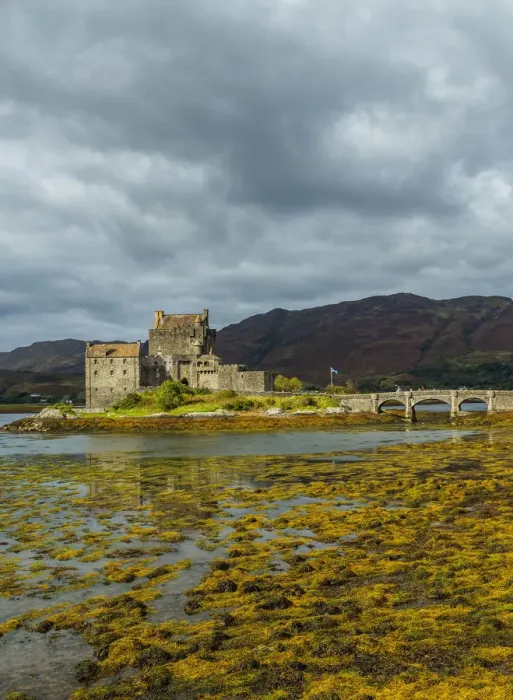 Framed Print : UK, Scotland, Highlands, Dornie, View of the Eilean Donan Castle Framed Print : UK, Scotland, Highlands, Dornie, View of the Eilean Donan Castle