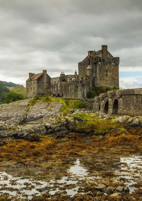Framed Print : UK, Scotland, Highlands, Dornie, View of the Eilean Donan Castle Framed Print : UK, Scotland, Highlands, Dornie, View of the Eilean Donan Castle