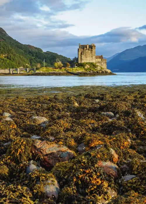 Framed Print : UK, Scotland, Highlands, Dornie, View of the Eilean Donan Castle