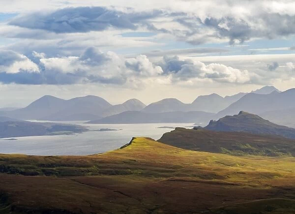 UK, Scotland, Highlands, Isle of Skye, Landscape of the island seen from The Storr