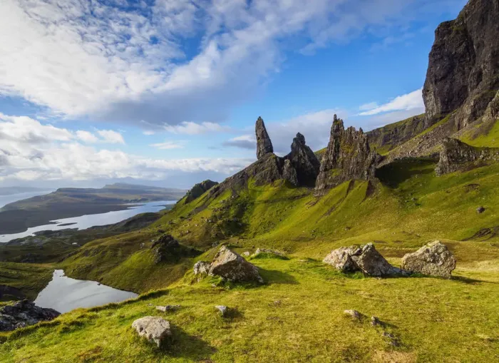 Framed Print : UK, Scotland, Highlands, Isle of Skye, View of the Old Man of Storr Framed Print : UK, Scotland, Highlands, Isle of Skye, View of the Old Man of Storr