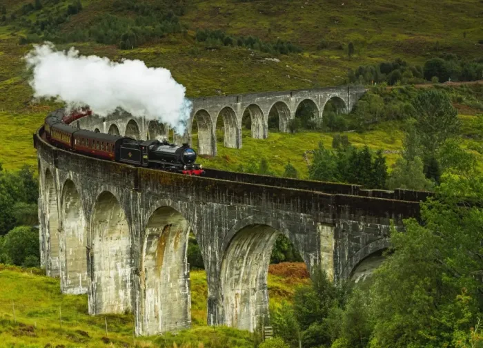 Framed Print : UK, Scotland, Highlands, Jacobite Steam Train crossing the Glenfinnan Viaduct Framed Print : UK, Scotland, Highlands, Jacobite Steam Train crossing the Glenfinnan Viaduct
