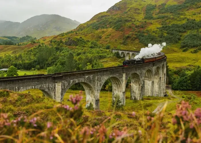 Framed Print : UK, Scotland, Highlands, Jacobite Steam Train crossing the Glenfinnan Viaduct Framed Print : UK, Scotland, Highlands, Jacobite Steam Train crossing the Glenfinnan Viaduct