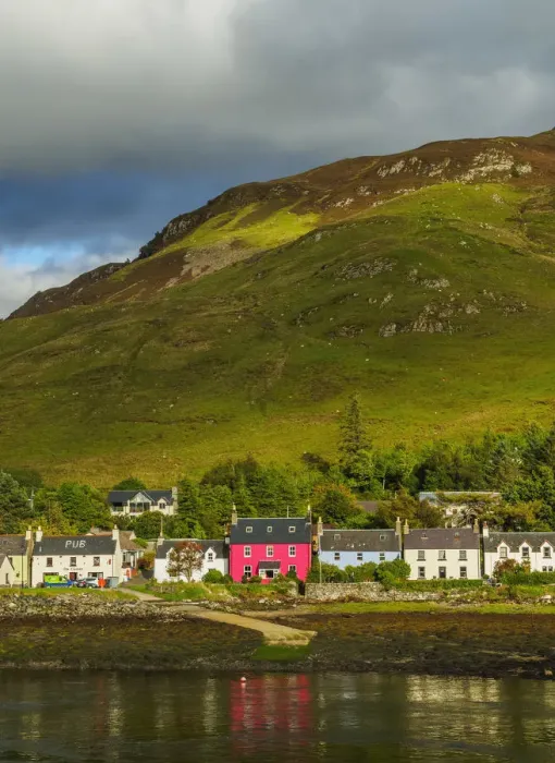 Framed Print : UK, Scotland, Highlands, Landscape of Loch Long and Dornie Village Framed Print : UK, Scotland, Highlands, Landscape of Loch Long and Dornie Village
