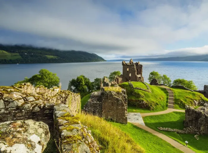 Framed Print : UK, Scotland, Highlands, Urquhart Castle and Loch Ness