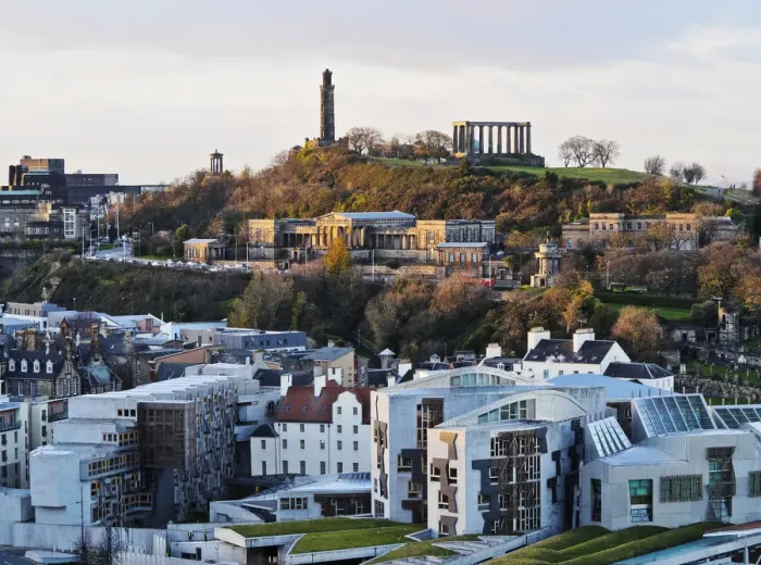 Framed Print : UK, Scotland, Lothian, Edinburgh, Elevated view of the Scottish Parliament Building Framed Print : UK, Scotland, Lothian, Edinburgh, Elevated view of the Scottish Parliament Building