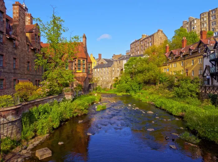 Framed Print : UK, Scotland, Lothian, Edinburgh, View of the Water of Leith and the Dean Village Framed Print : UK, Scotland, Lothian, Edinburgh, View of the Water of Leith and the Dean Village