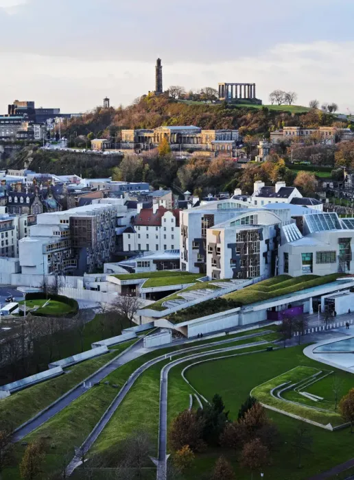 Framed Print : UK, Scotland, Lothian, Edinburgh, Elevated view of the Scottish Parliament Building Framed Print : UK, Scotland, Lothian, Edinburgh, Elevated view of the Scottish Parliament Building