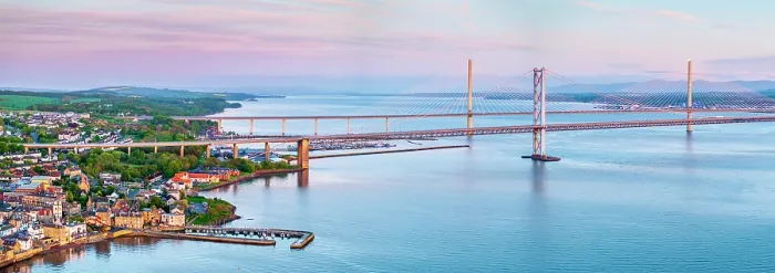 Framed Print : UK, Scotland, Lothian, Edinburgh, Queensferry, Forth Road Bridge and Queensferry Crossing Bridge over the Firth of Forth Framed Print : UK, Scotland, Lothian, Edinburgh, Queensferry, Forth Road Bridge and Queensferry Crossing Bridge over the Firth of Forth