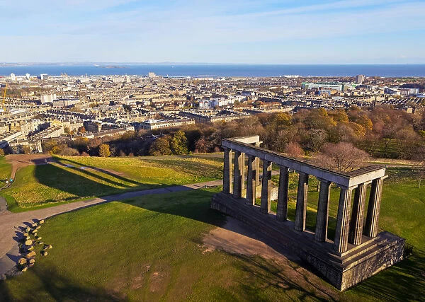 UK, Scotland, Lothian, Edinburgh, Calton Hill, The National Monument of Scotland viewed