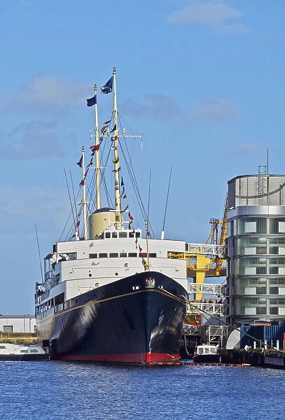 UK, Scotland, Lothian, Edinburgh, Leith, Ocean Terminal, View of the Royal Yacht Britannia