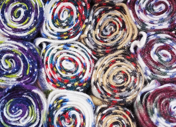 UK, Scotland, Lothian, Edinburgh, The Royal Mile, Closeup of Traditional Cashmere Scarves