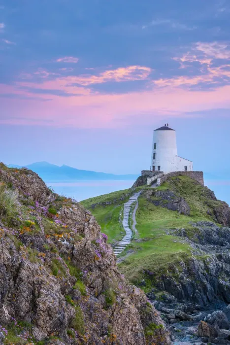 Framed Print : UK, Wales, Anglesey, Llanddwyn Island, Menai Strait, Twr Mawr lighthouse