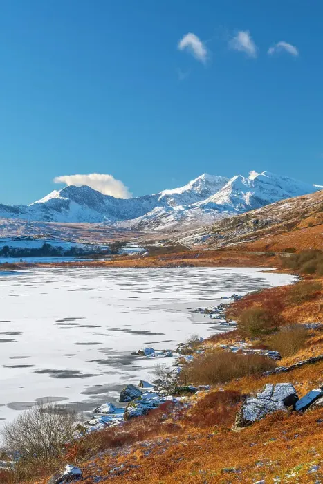 Framed Print : UK, Wales, Conwy, Snowdonia National Park (Parc Cenedlaethol Eryri), Capel Curig, Llynnau Mymbyr, Mount Snowdon (Yr Wyddfa) beyond Framed Print : UK, Wales, Conwy, Snowdonia National Park (Parc Cenedlaethol Eryri), Capel Curig, Llynnau Mymbyr, Mount Snowdon (Yr Wyddfa) beyond
