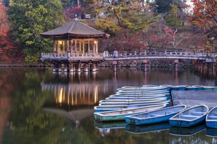 Framed Print : Ukimido Pavilion in Autumn, Nara Park, Nara, Kansai, Japan Framed Print : Ukimido Pavilion in Autumn, Nara Park, Nara, Kansai, Japan