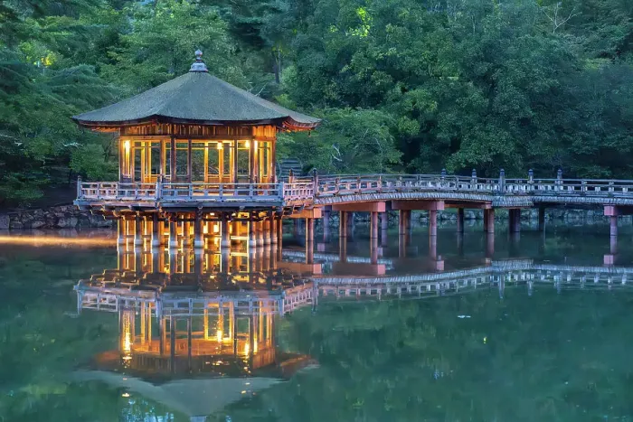 Framed Print : Ukimido pavilion in the evening, Nara Park, Nara, Kansai, Japan Framed Print : Ukimido pavilion in the evening, Nara Park, Nara, Kansai, Japan