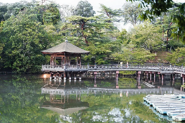 Ukimido pavilion in the evening, Nara Park, Nara, Kansai, Japan