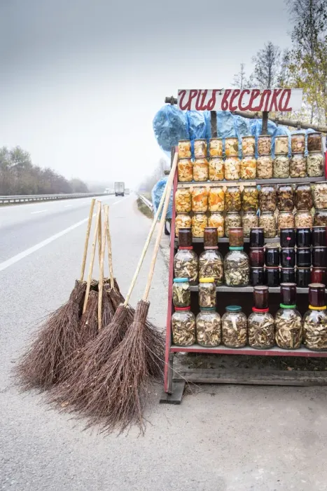 Framed Print : Ukraine, Countryside, Roadside Farm Stand, Mushrooms, Honey, Apples, Jams And Brooms Framed Print : Ukraine, Countryside, Roadside Farm Stand, Mushrooms, Honey, Apples, Jams And Brooms