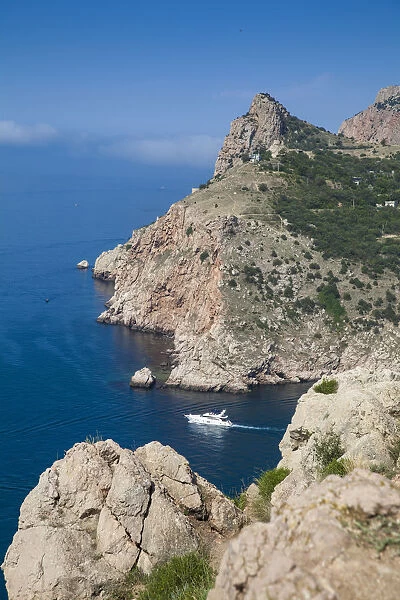 Ukraine, Crimea, Balaklava, Sea entrance to Balaklava bay