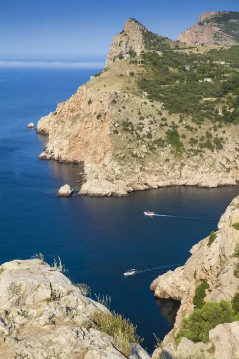 Framed Print : Ukraine, Crimea, Balaklava, Sea entrance to Balaklava bay
