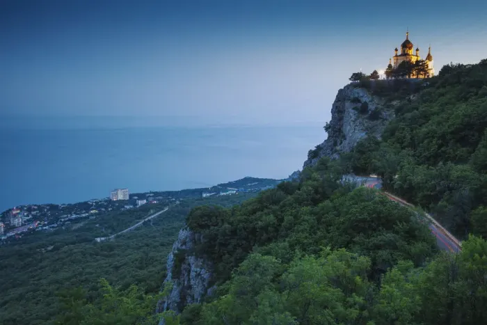Framed Print : Ukraine, Crimea, Foros, Foros church sitting on top of a cliff overlooking the Black Sea Framed Print : Ukraine, Crimea, Foros, Foros church sitting on top of a cliff overlooking the Black Sea