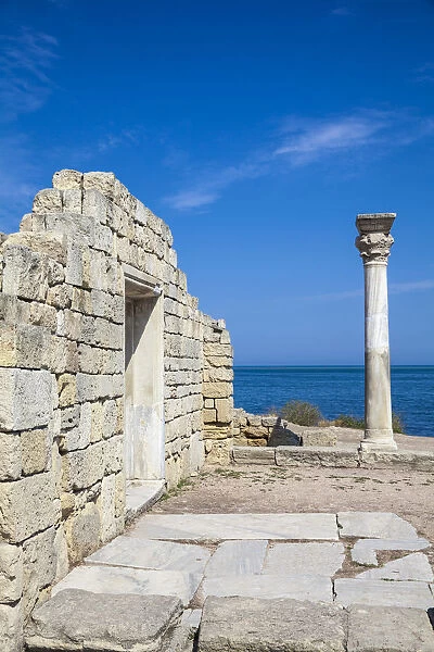 Ukraine, Crimea, Sevastopol, Khersoness, The columns and portico of an early Christian