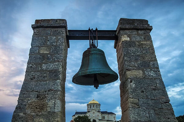 Ukraine, Crimea, Sevastopol, Khersoness, Fog bell - which comes from a Crimean War cannon