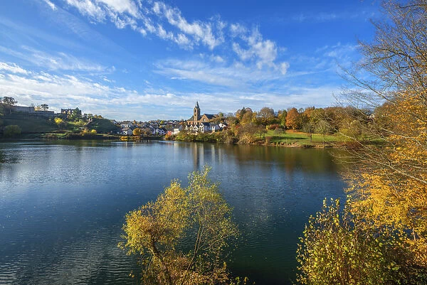 Ulmen maar lake, Ulmen, Eifel, Rhineland-Palatinate, Germany