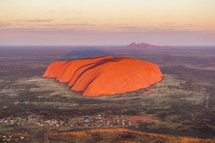 Framed Print : Uluru and Kata Tjuta at sunrise, Aerial view. Northern Territory, Australia Framed Print : Uluru and Kata Tjuta at sunrise, Aerial view. Northern Territory, Australia