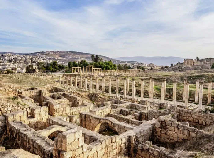Framed Print : Umayyad Houses, Jerash, Jerash Governorate, Jordan