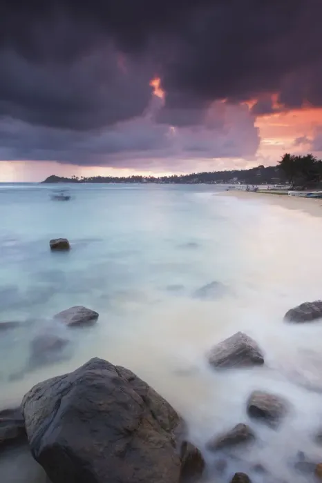 Framed Print : Unawatuna beach at sunset, Southern Province, Sri Lanka Framed Print : Unawatuna beach at sunset, Southern Province, Sri Lanka