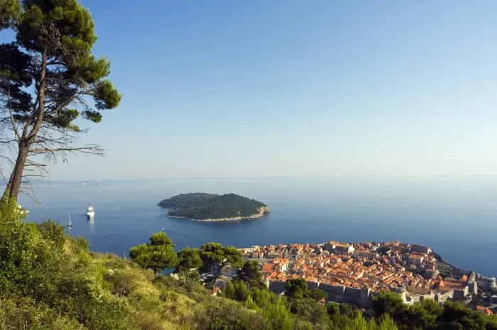 Framed Print : Unesco World Heritage Hilltop View of Old Town and Lokrum Island Framed Print : Unesco World Heritage Hilltop View of Old Town and Lokrum Island