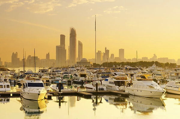 United Arab Emirates, Abu Dhabi, City Skyline from Abu Dhabi International Marine