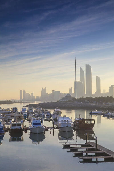 United Arab Emirates, Abu Dhabi, View of Marina and City skyline