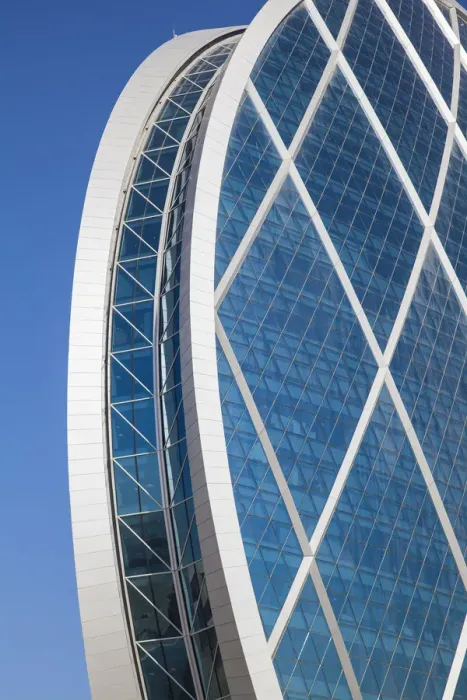 Framed Print : United Arab Emirates, Abu Dhabi, Al Raha, View of Aldar Headquarters - he first circular Framed Print : United Arab Emirates, Abu Dhabi, Al Raha, View of Aldar Headquarters - he first circular