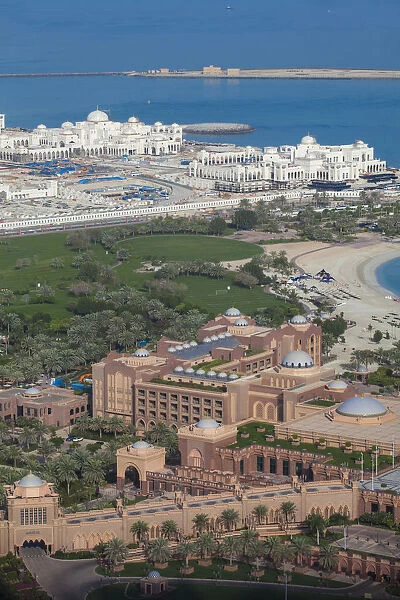 United Arab Emirates, Abu Dhabi, View of Presidential Palace and The Emirates Palace