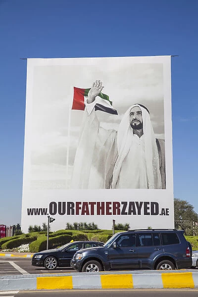 United Arab Emirates, Abu Dhabi, Billboard of Our Father Zayed