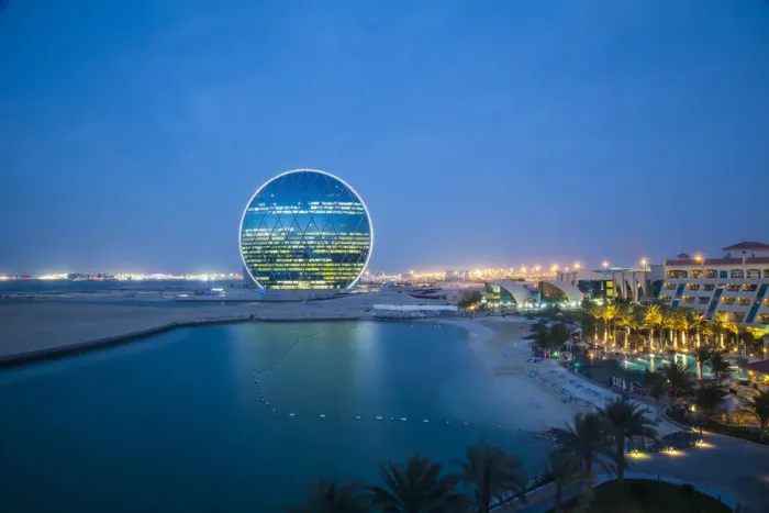 Framed Print : United Arab Emirates, Abu Dhabi, Al Raha, View of Aldar Headquarters - the first circular Framed Print : United Arab Emirates, Abu Dhabi, Al Raha, View of Aldar Headquarters - the first circular